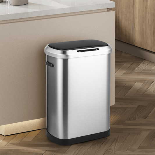 1.3/1.6/13 Gallon Touchless Automatic Motion Sensor and Foot Pedal Trash Can with Soft-Close Lid, Various forms of trash cans for Kitchen Bathroom Bedroom Living Room Home Office Dorm Fingerprint-Proof Garbage Container Bin