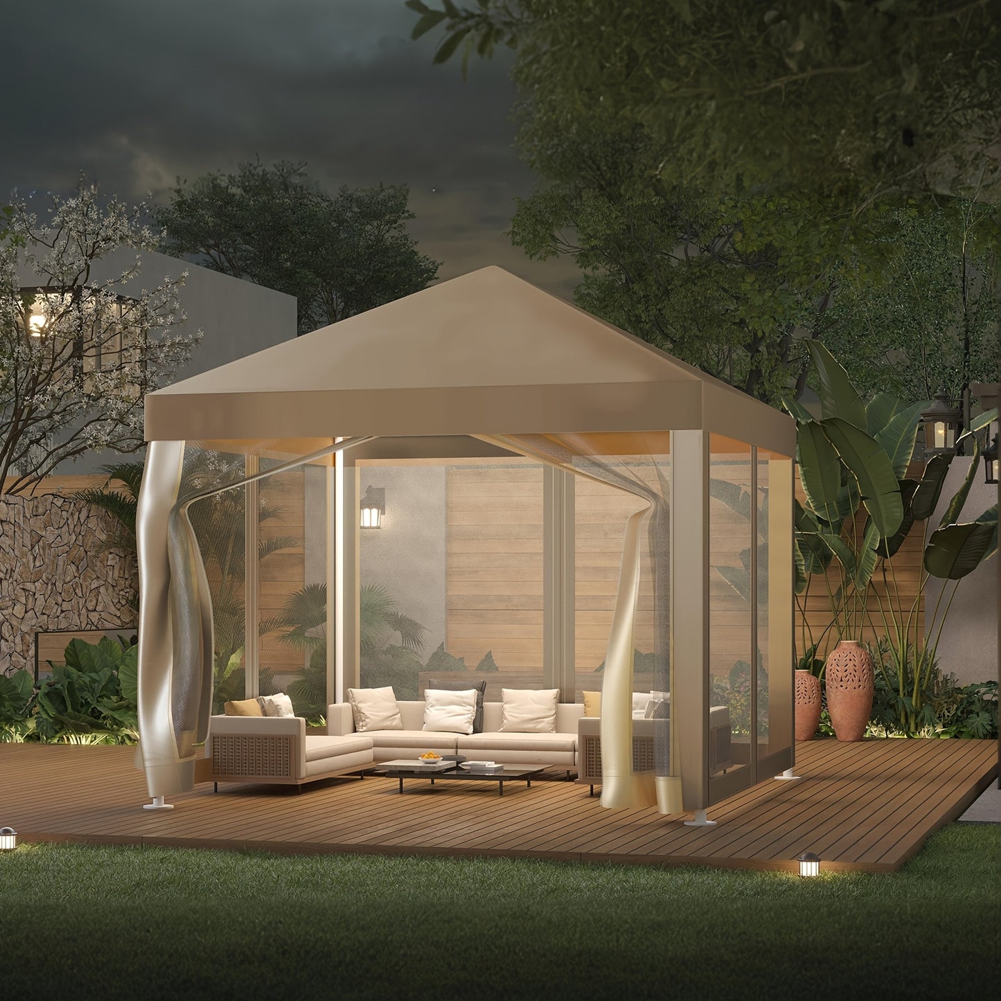 ECOLINEAR 10 By 10 Portable Screen House Canopy With Mosquito Netting For Patio