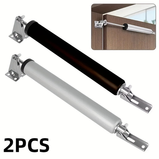 2pcs Wind-Resistant Heavy-Duty Door Closers with Adjustable Speed, Polished Metal Finish, Touch & Remote Control - Secure Home Safety