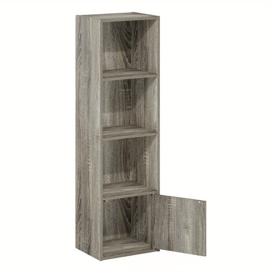 1 Door Shelf Bookcase with Modern Storage Cabinet, Space-Saving Home Organizer