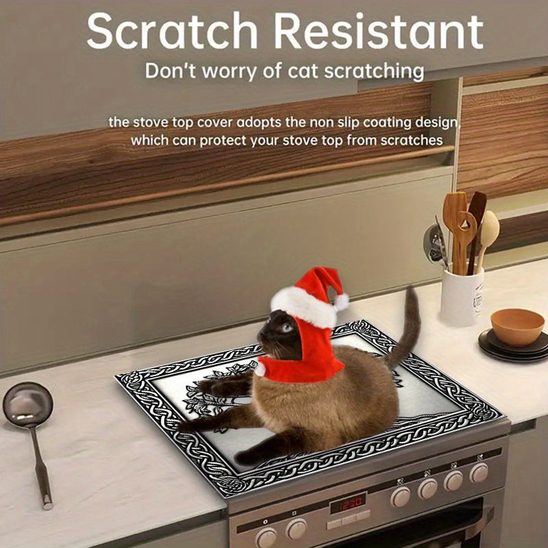 1pc Tree of Life Stove Top Protector, 2D Style Design, Fashionable Heat Resistant Non-Slip Scratch-Proof, 28.3x20.5 inches, Easy to Clean, Perfect for Any Kitchen, Washer, Dryer, Stove Top Protector, Glass Stove Top Protecto