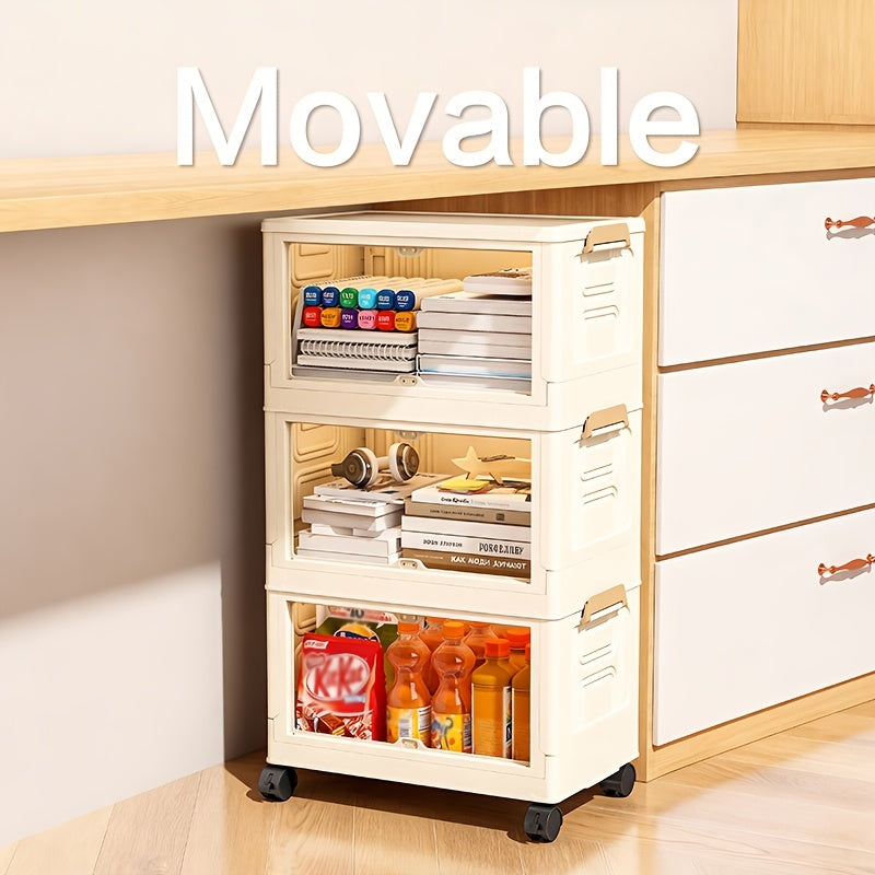 5 Pack Stackable Storage Bins With Rolling Drawers For Closet Organization