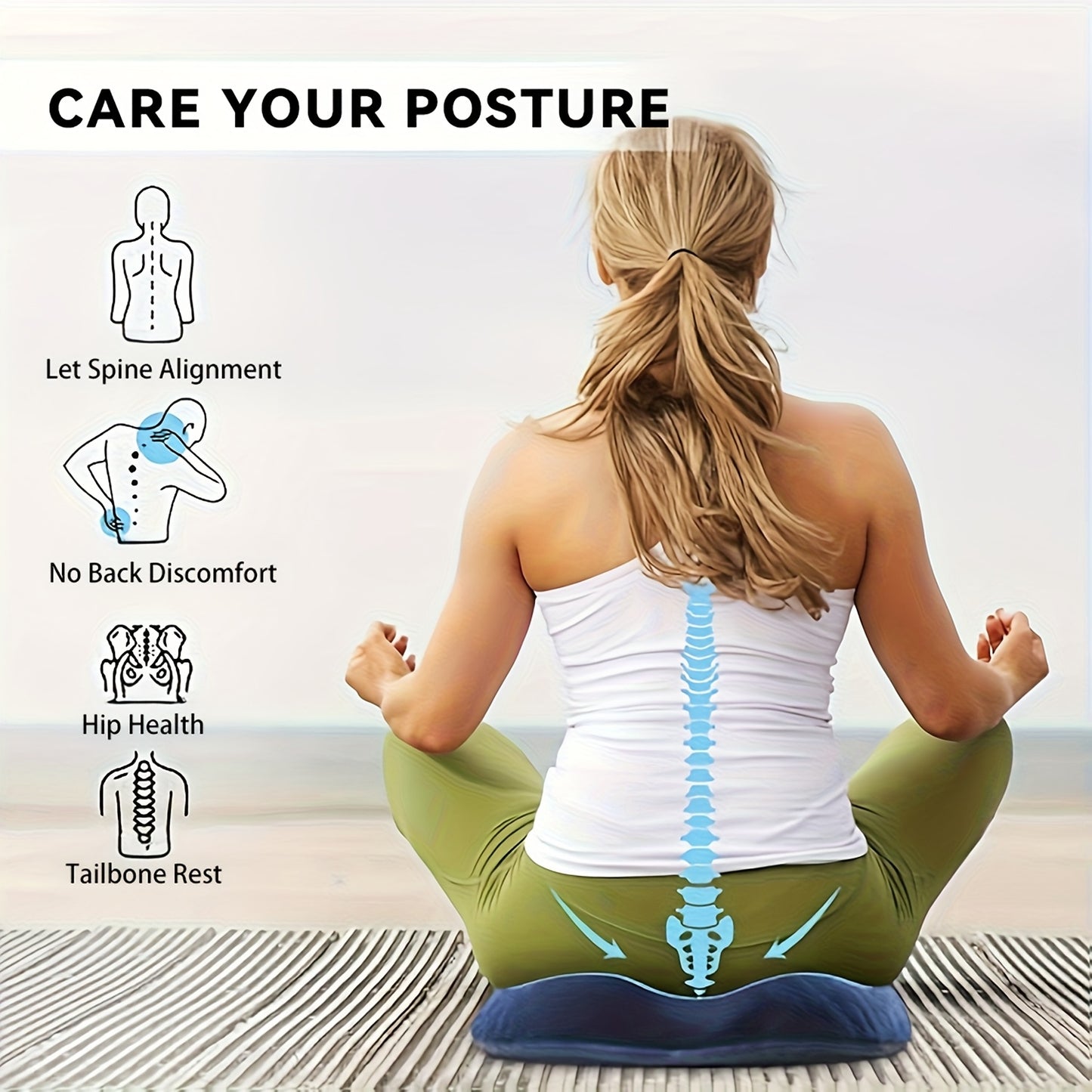 1pc Orthopedic Memory Foam Donut Pillow Coccyx Seat Cushion Hemorrhoid Cushion Tailbone Cushion for Pregnant Butt Cushion Hip Push Up Yoga Pillow Car Office School Chair Seat Pad