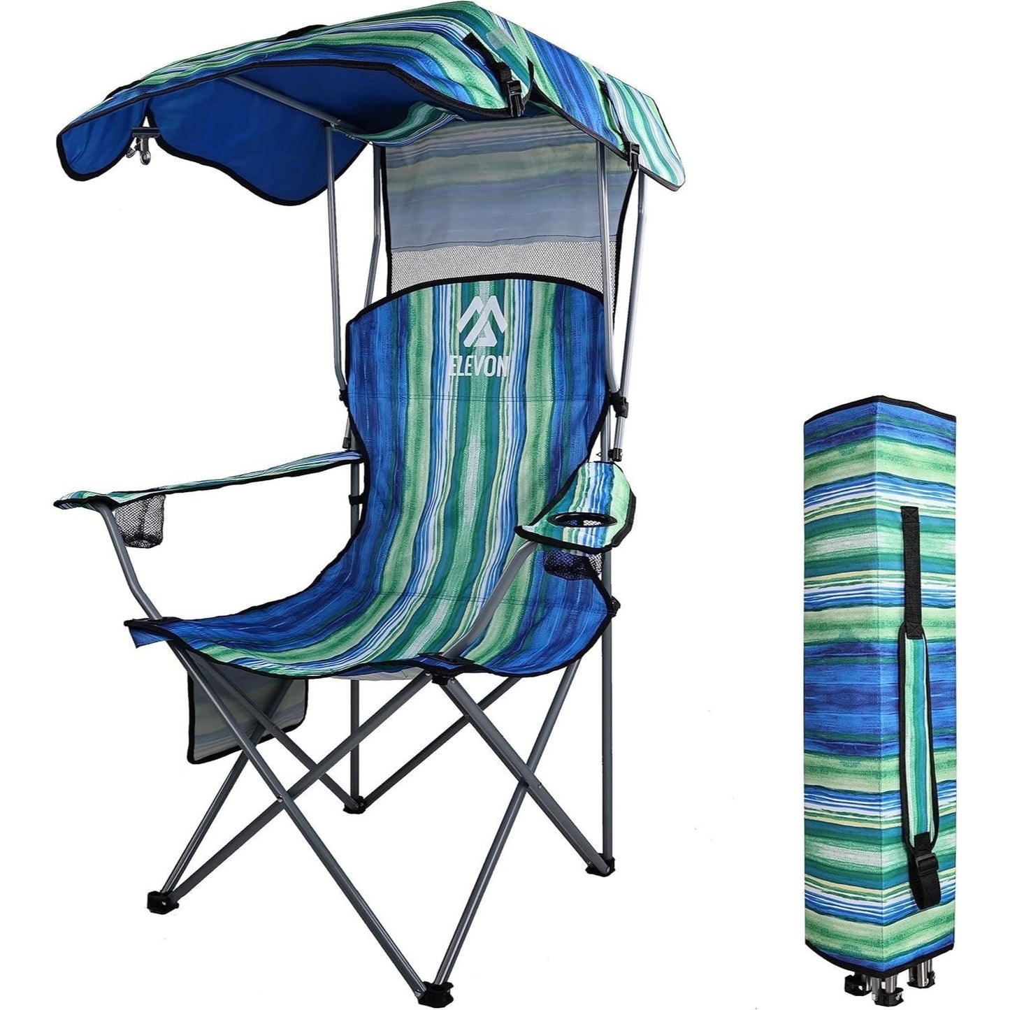 BalanceFrom Canopy Chair Folding Camping Recliner Support with Carrying Bag