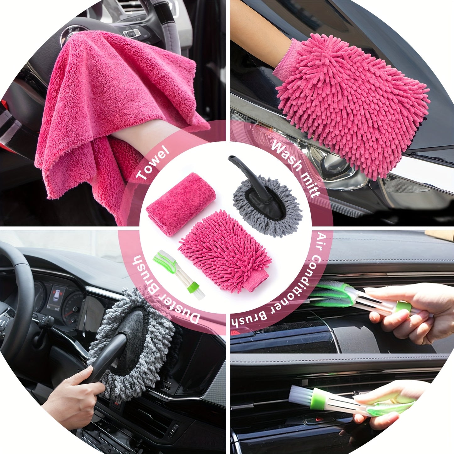 FCLUSLL 41pcs Car Cleaning And Washing Kit, Internal Detail Cleaning Kit, Equipped with High-power Handheld Vacuum Cleaner, Foldable Bucket, Windshield Tool, Snow Shovel, Tire Brush, Complete Set Of Car Care Tools, Holiday Gi