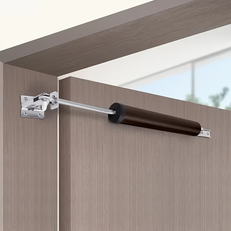 2pcs Wind-Resistant Heavy-Duty Door Closers with Adjustable Speed, Polished Metal Finish, Touch & Remote Control - Secure Home Safety