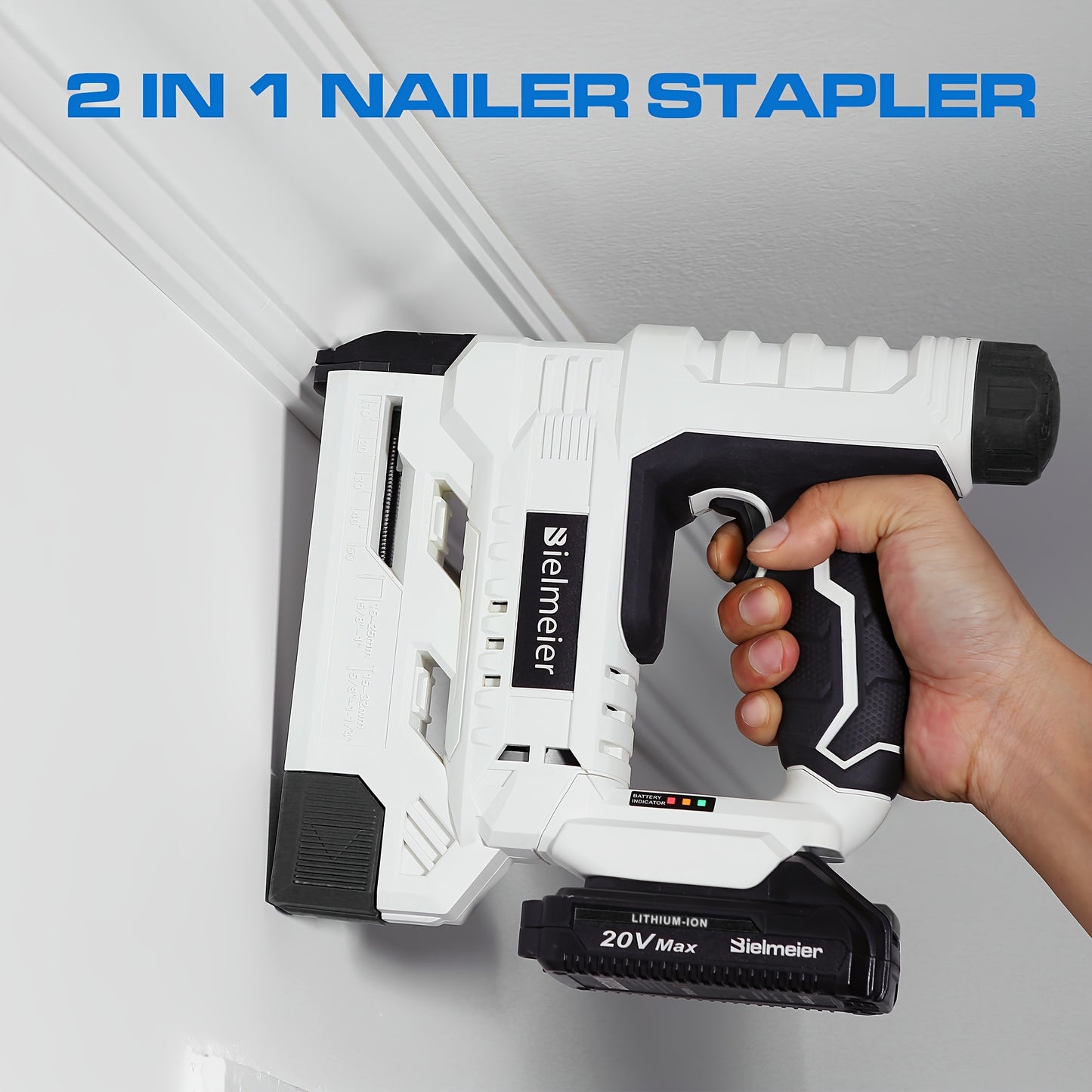 Bielmeier 20V/4V Cordless 2-in-1 Nail Gun for Carpentry