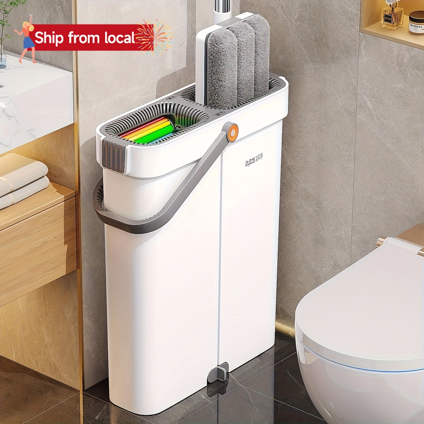12.99inch/15.75inch Hand-Free Mop And Wash Bucket Set with 2 Washable Reusable Microfiber Cloths, Machine Washable Matching Cloths, Wet And Dry Floor Dust Mops, Floor Cleaning Systems, Bucket Sets, Cleaning Supplies, Cleaning