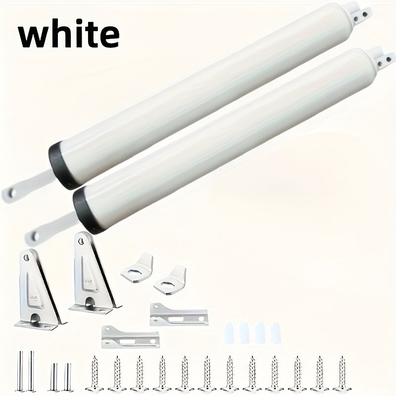 2pcs Wind-Resistant Heavy-Duty Door Closers with Adjustable Speed, Polished Metal Finish, Touch & Remote Control - Secure Home Safety