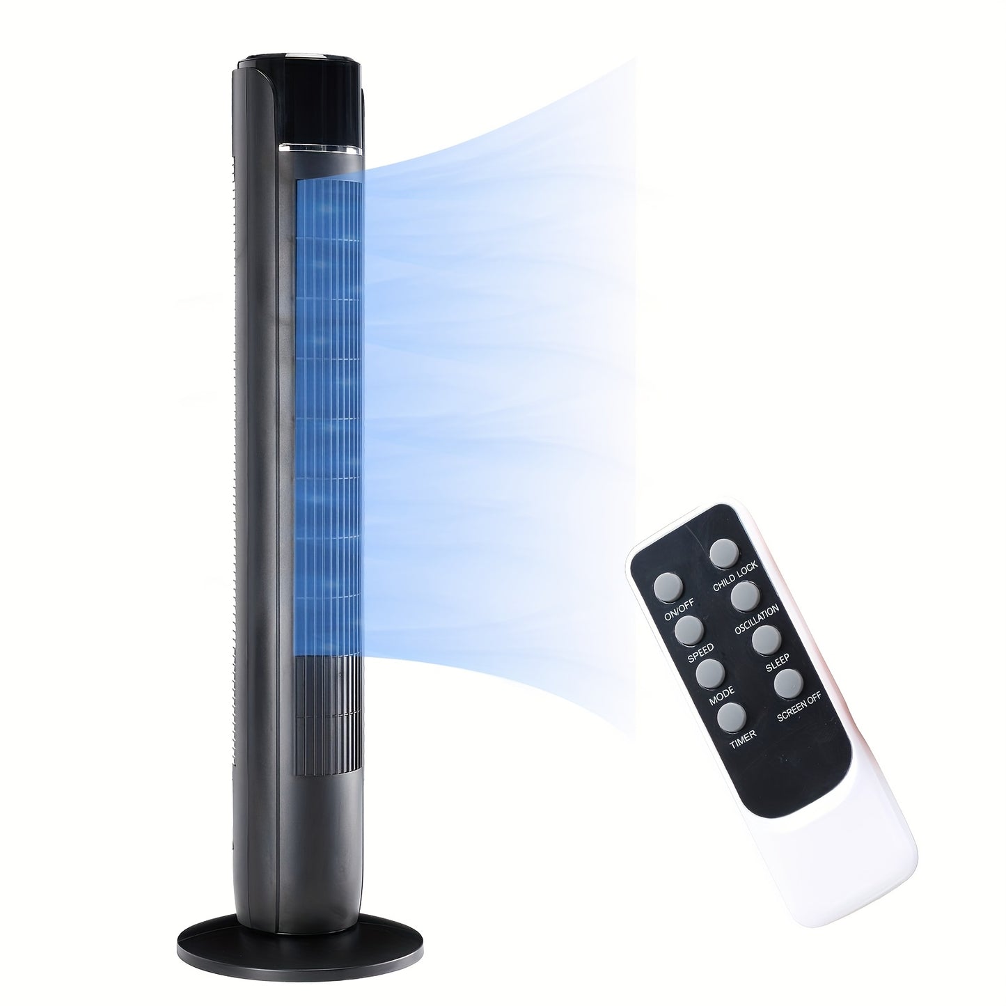 36 Inch Bladeless Oscillating Tower Fan with Remote Control, 5 Speeds 4 Modes, Ultra Quiet 28dB, 12H Timer, Portable Floor Fan for Home Bedroom Office
