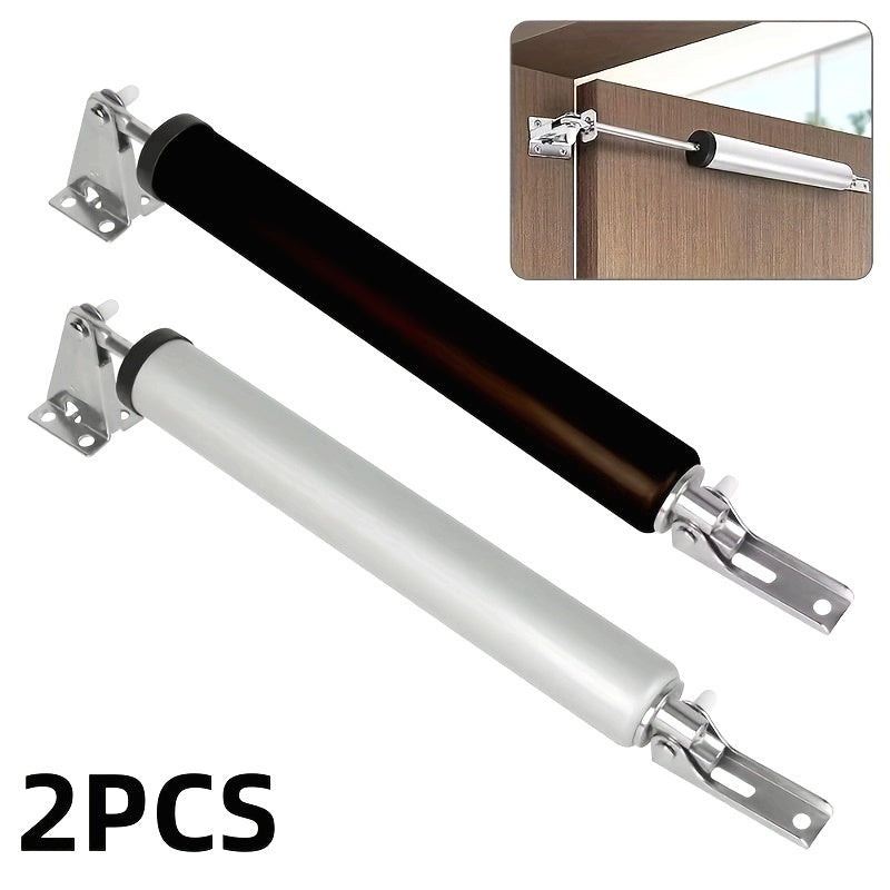 2pcs Wind-Resistant Heavy-Duty Door Closers with Adjustable Speed, Polished Metal Finish, Touch & Remote Control - Secure Home Safety