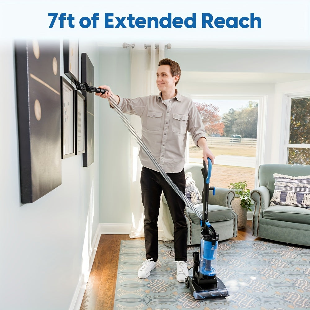 Bagless Upright Vacuum Cleaner With Large Dust Cup Capacity, Efficient Cyclone Filtration System & 17ft Cord For Carpet, Hard Floor And Pet Hair