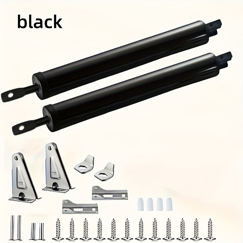 2pcs Wind-Resistant Heavy-Duty Door Closers with Adjustable Speed, Polished Metal Finish, Touch & Remote Control - Secure Home Safety