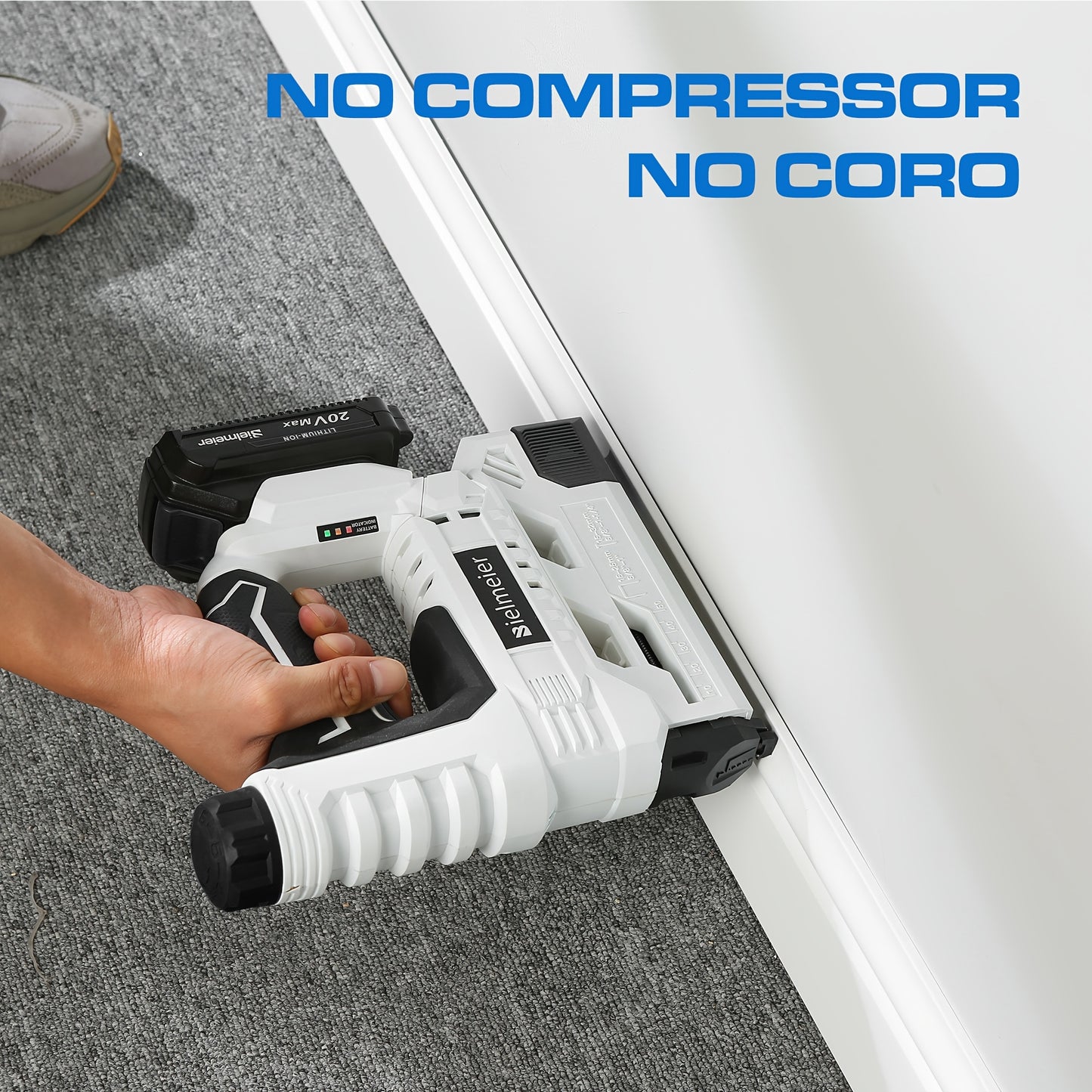 Bielmeier 20V/4V Cordless 2-in-1 Nail Gun for Carpentry