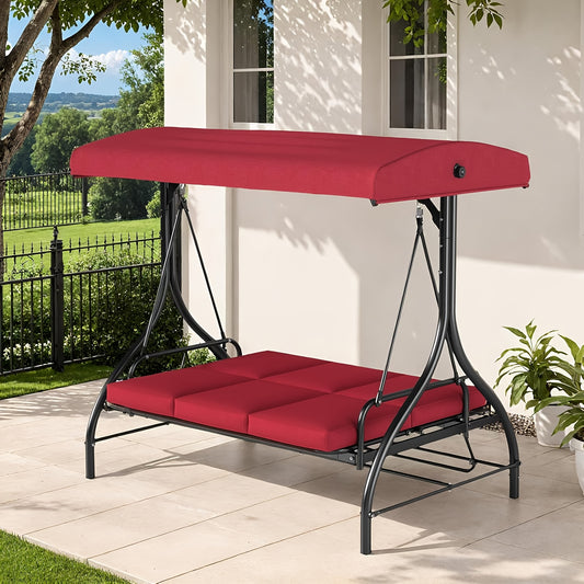 Three Person Outdoor Glider Swing Hammock With Canopy