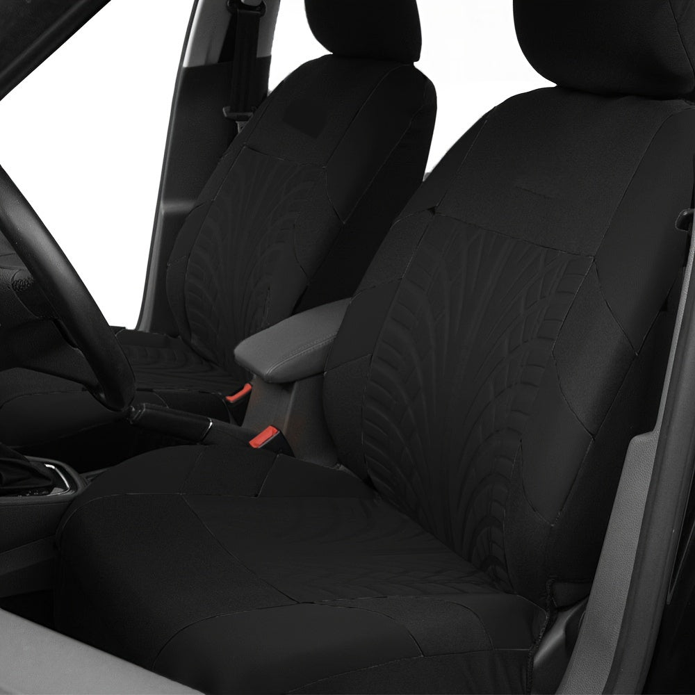 2pcs Durable Universal Car Seat Covers - Polyester Fabric, Fashionable, Easy to Clean, Multiple Colors