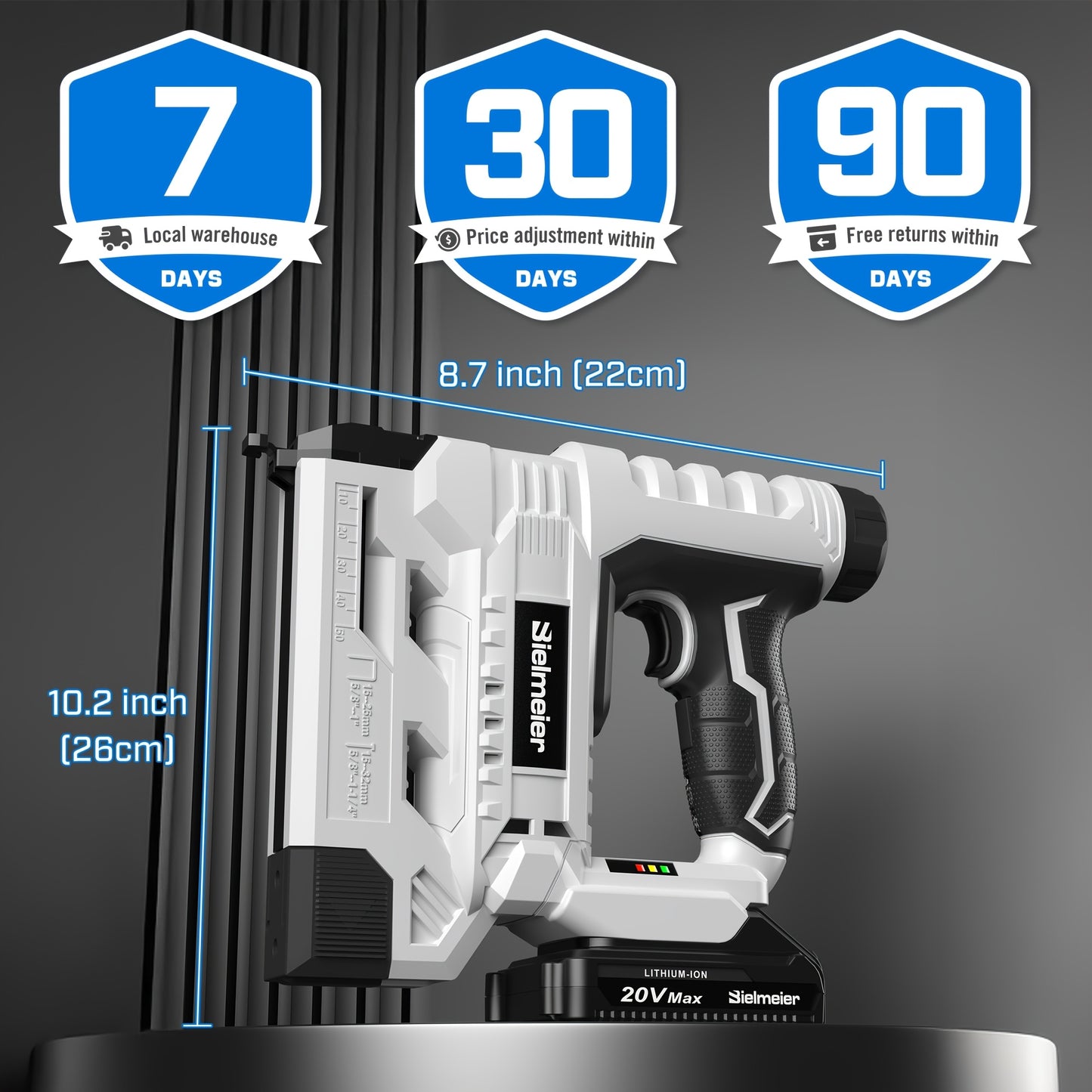 Bielmeier 20V/4V Cordless 2-in-1 Nail Gun for Carpentry