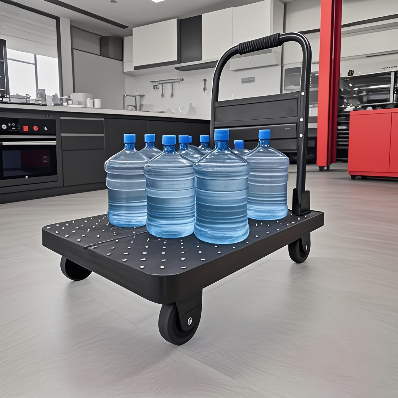Heavy Duty Folding Trolley-800lbs Maximum Carrying Capacity Space Saving Foldable Platform, 360 ° Rotating Handle Heavy Duty Plastic Tray, Super Durable, Suitable for Home, Office, Warehouse. A Perfect Gift for A Father Or H