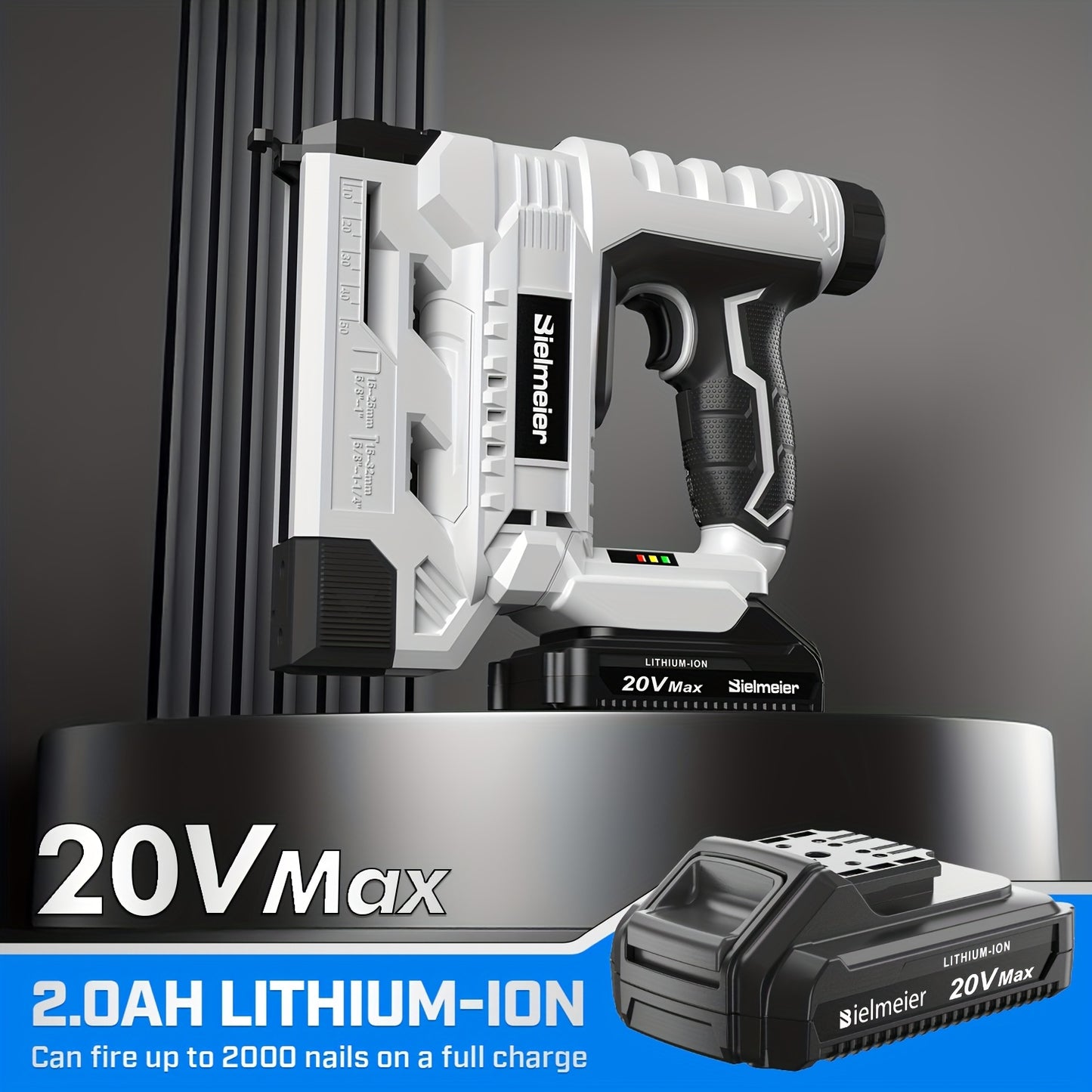 Bielmeier 20V/4V Cordless 2-in-1 Nail Gun for Carpentry