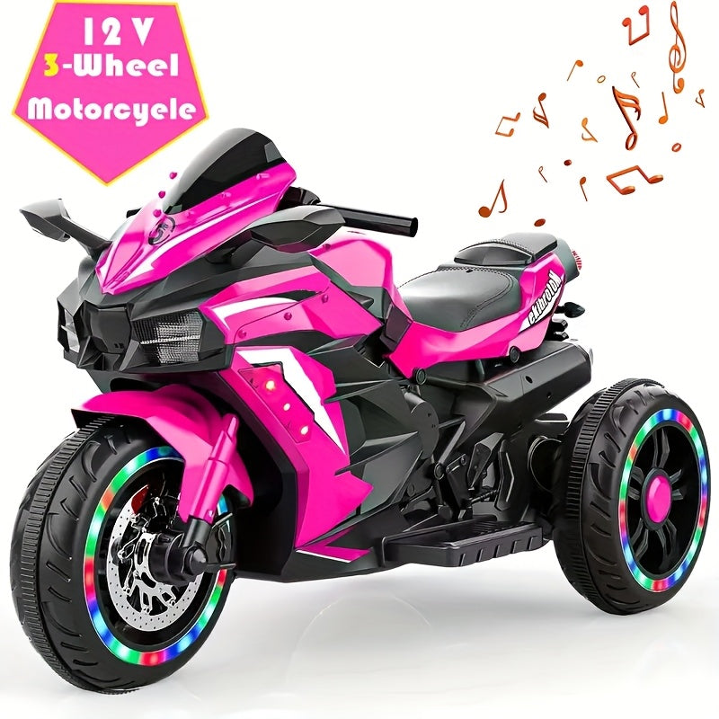 12V Blue Kids Motorcycle Ride On Toy With Music And Lights