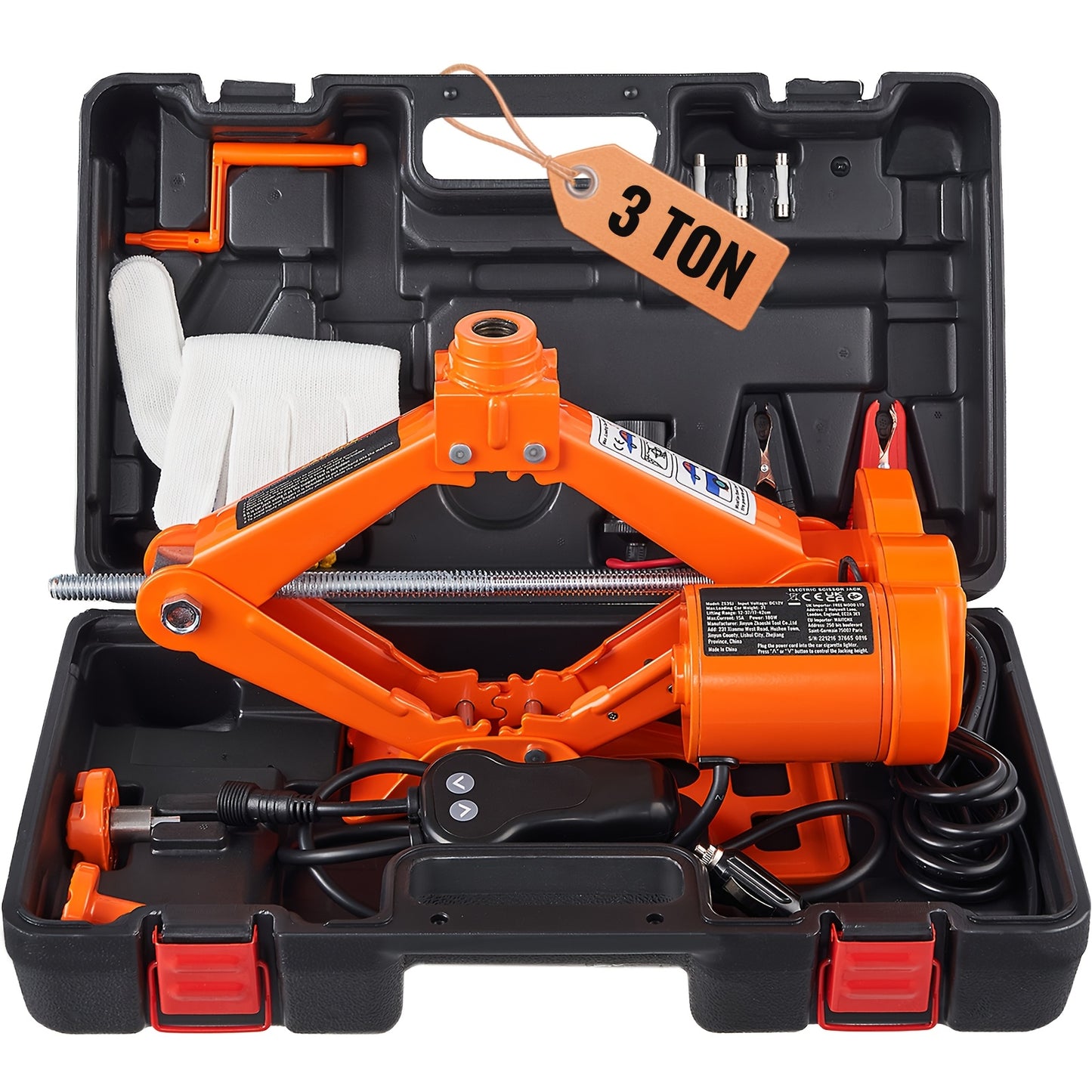 Happybuy Auto Elevator, 3 Ton/ 6600 Lbs Lift, 12V Automated Scissor Lift with Twin Supports And Remote Control, Compact Vehicle Lift for Sedan, SUV, And Truck Wheel Replacement