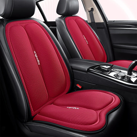 Car Accessories 2-Piece Set, Universal Square Car Seat Cushion + Backrest Pad for All-Season Use – Breathable & Cool in Autumn/Warming Winter Comfort Design. Easy to Install Multi-Layered Space Patterns, Perfect