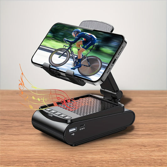 Portable Mobile Phone Stand Speaker with Wireless Sound and Non-Slip Base - Perfect for Indoor and Outdoor Use, Desktop, Party, Camping - Ideal Gift for Dad, Family, and Friends