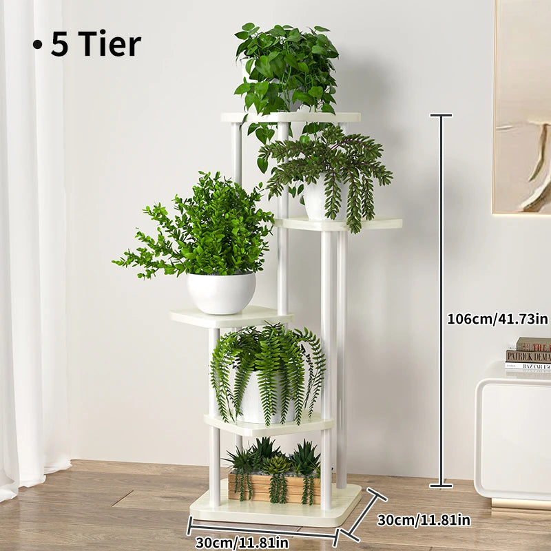 Flower Stand Rack Storage Shelf Iron Plant Holder Home Garden Flower Pot Organizer Living Room Balcony Storage Rack Shelves