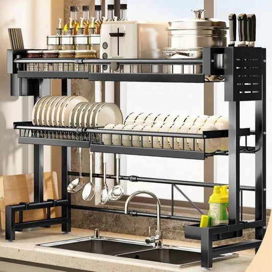 Over The Sink 2 Tier Kitchen Rack Draining Shelf Organizer