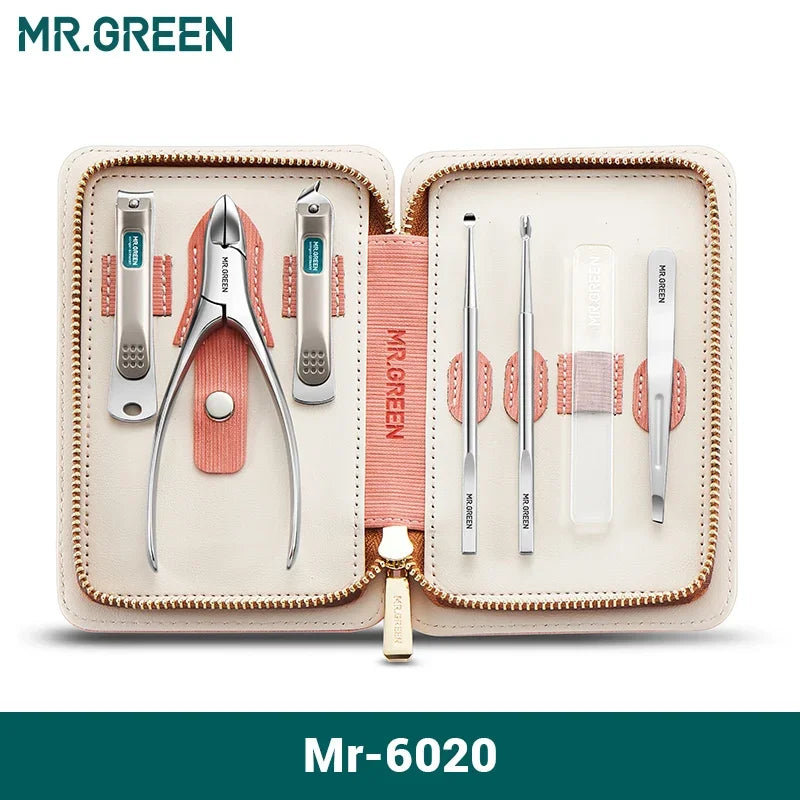 MR GREEN Manicure Set Pedicure Kit Stainless Steel Nail Clippers Tools 7 In 1
