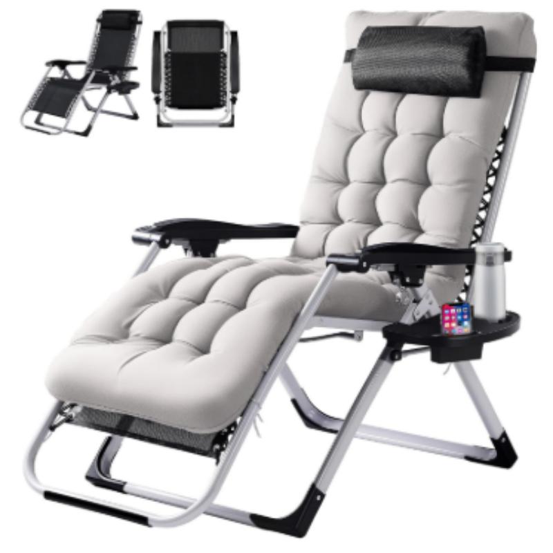 EDX Zero Gravity Recliner With Foldable Headrests Cup Holder Tray Indoor Outdoor