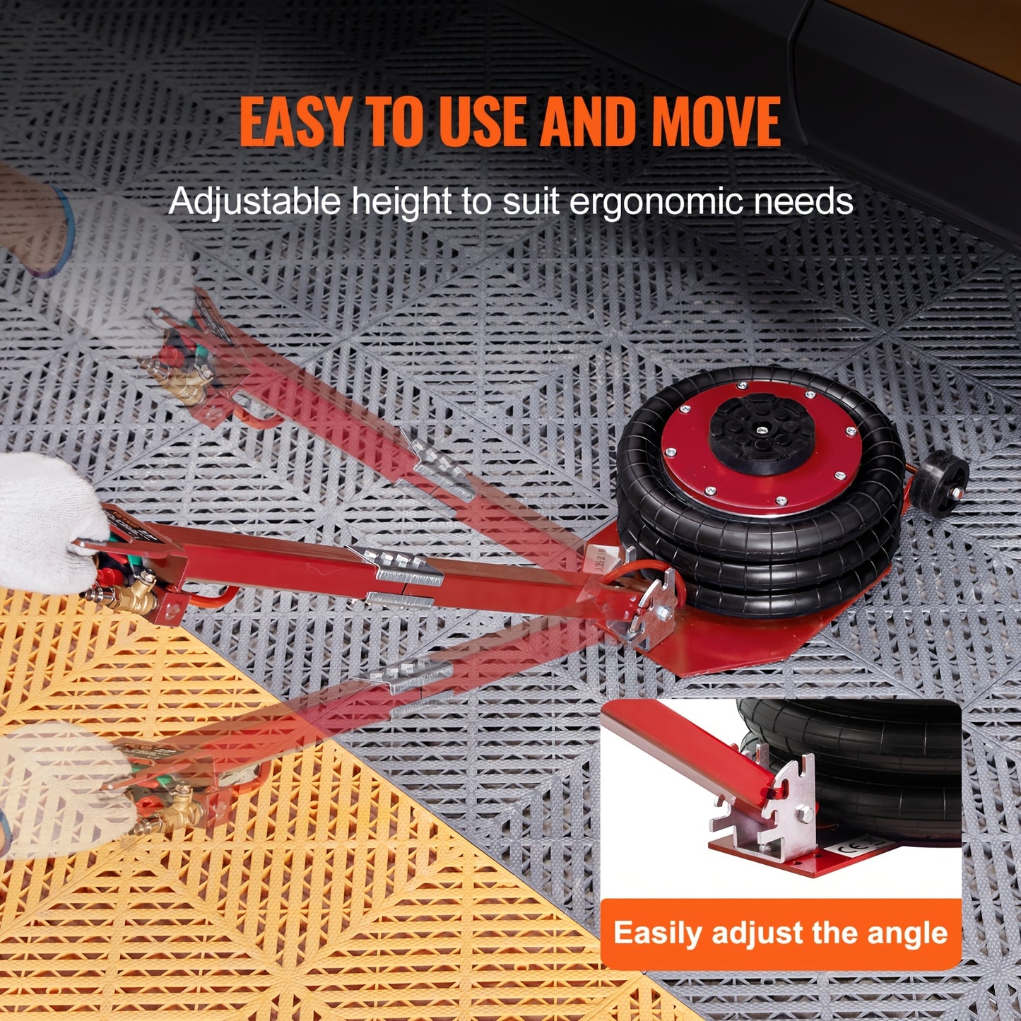 Happybuy 3 Ton Red Aluminum Pneumatic Jack 6600 Lbs Lift 17.7 Inch