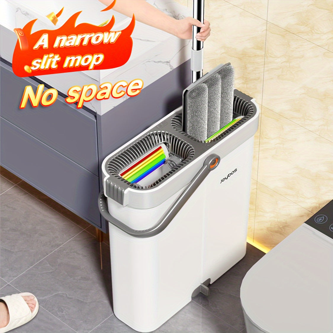 12.99inch/15.75inch Hand-Free Mop And Wash Bucket Set with 2 Washable Reusable Microfiber Cloths, Machine Washable Matching Cloths, Wet And Dry Floor Dust Mops, Floor Cleaning Systems, Bucket Sets, Cleaning Supplies, Cleaning