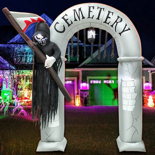 8ft Halloween Inflatable Graveyard Arch With LED Lights