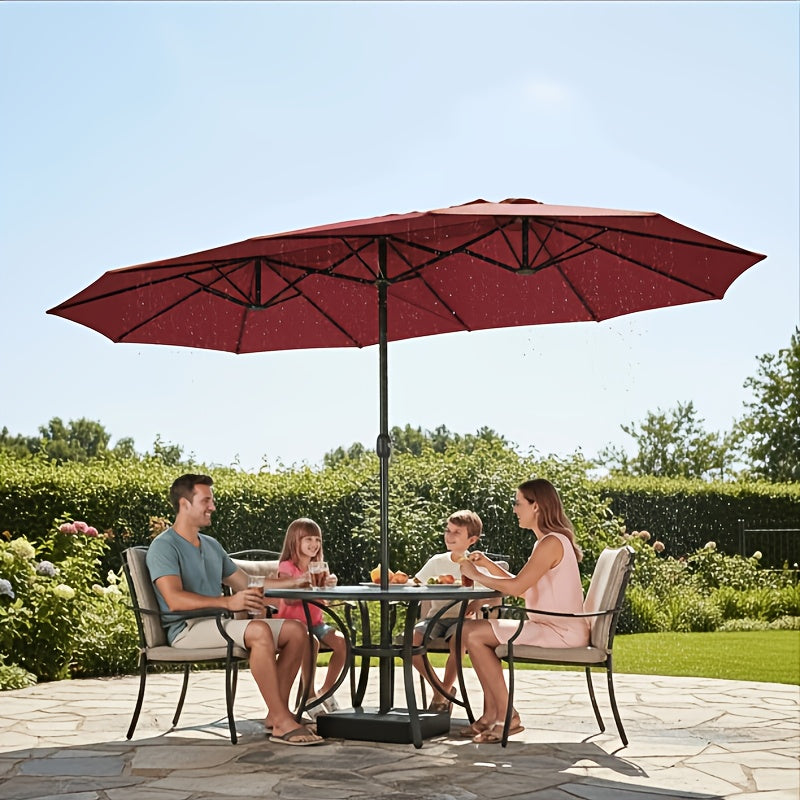 15Ft Outdoor Patio Umbrella With Tilt UV Sun Protection 135 Sq Ft Shade