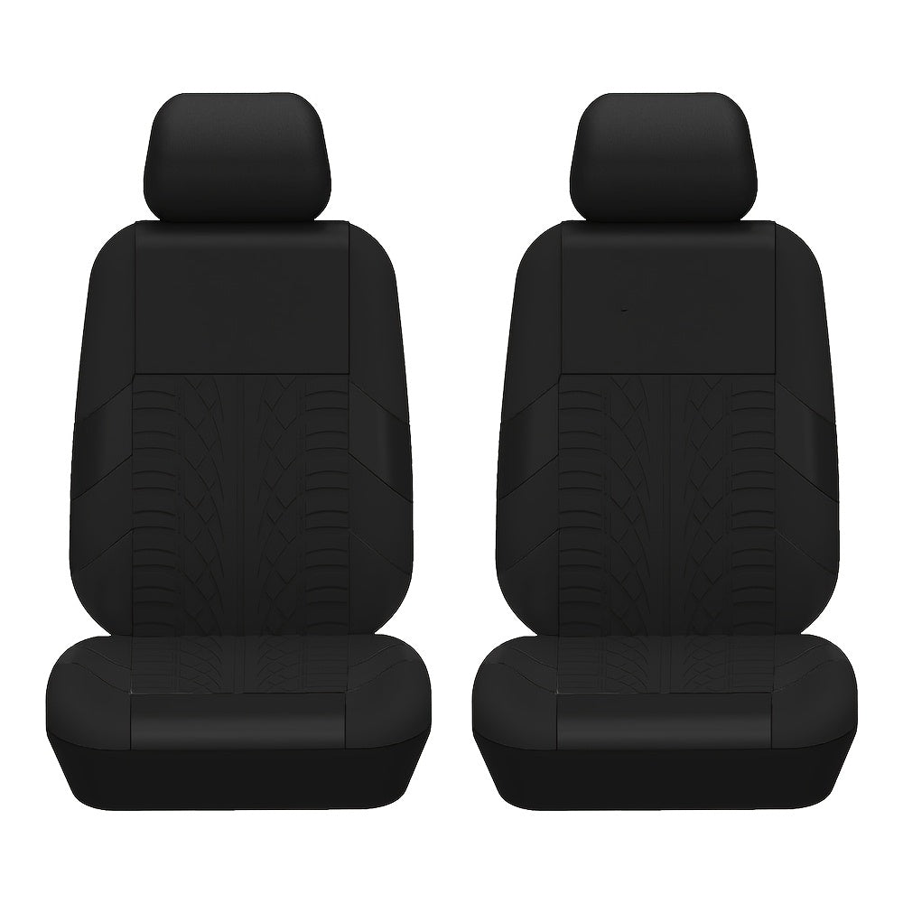 2pcs Durable Universal Car Seat Covers - Polyester Fabric, Fashionable, Easy to Clean, Multiple Colors