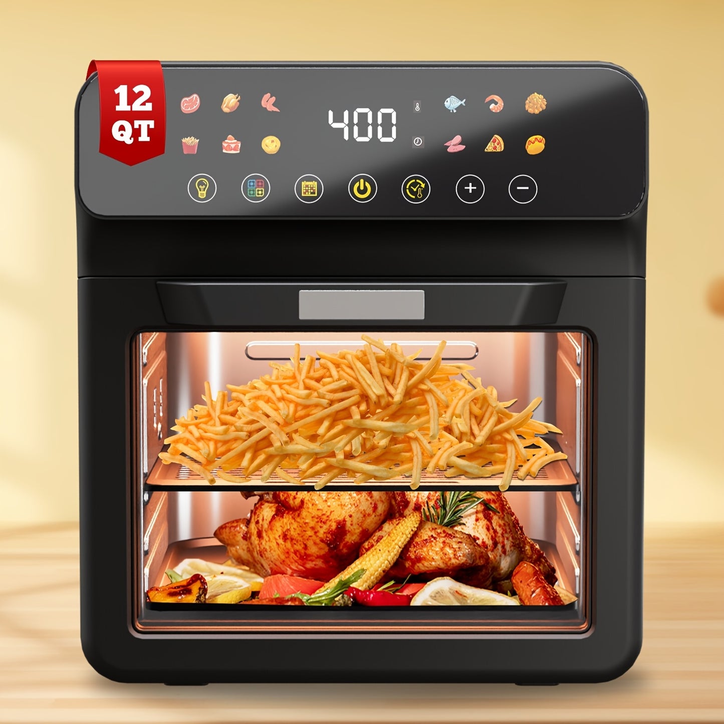 Smart Air Fryer Oven 12 Quart 12in1 With Presets And Light
