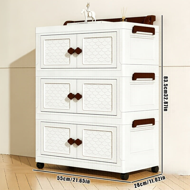 5 Tier Bathroom Folding Storage Cabinet White For Toiletries And Medicines