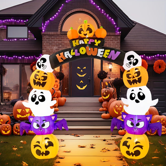 8Ft LED Pumpkin Archway Inflatable for Halloween Decor