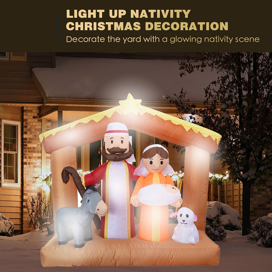 Six Foot Christmas Nativity Scene Inflatable Outdoor Decor