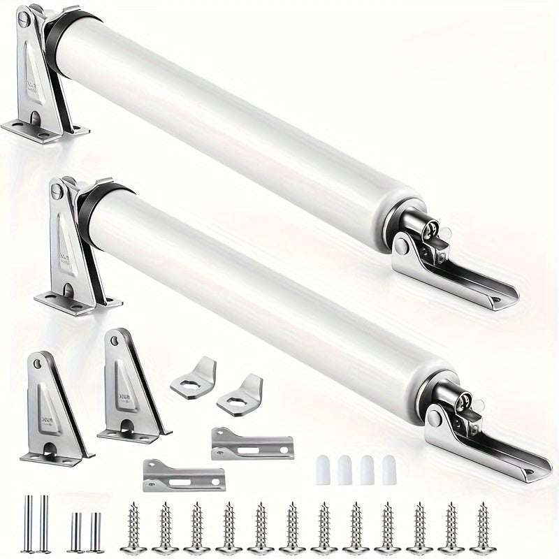 2pcs Wind-Resistant Heavy-Duty Door Closers with Adjustable Speed, Polished Metal Finish, Touch & Remote Control - Secure Home Safety