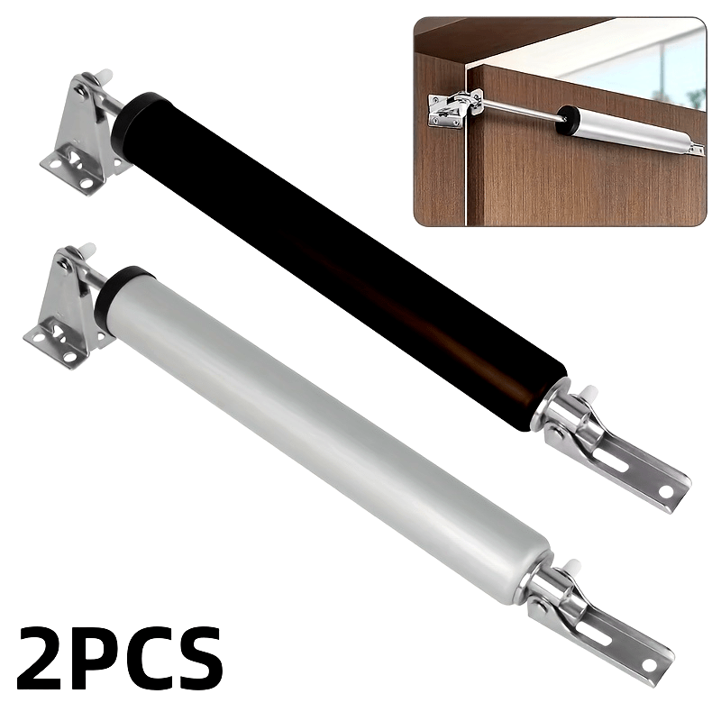 2pcs Wind-Resistant Heavy-Duty Door Closers with Adjustable Speed, Polished Metal Finish, Touch & Remote Control - Secure Home Safety