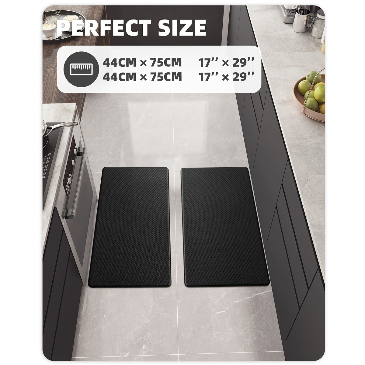 2pcs Kitchen Mat Non-Slip Kitchen Floor Mat.