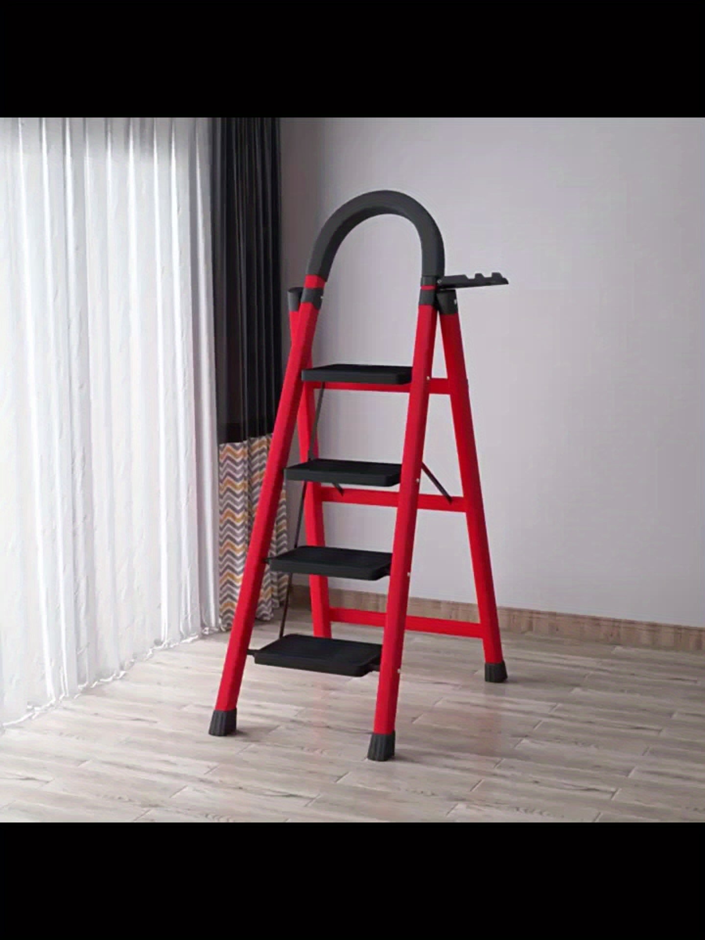 Foldable Footstool Ladder 3 Steps 400 Lb Capacity Non Slip Pedals