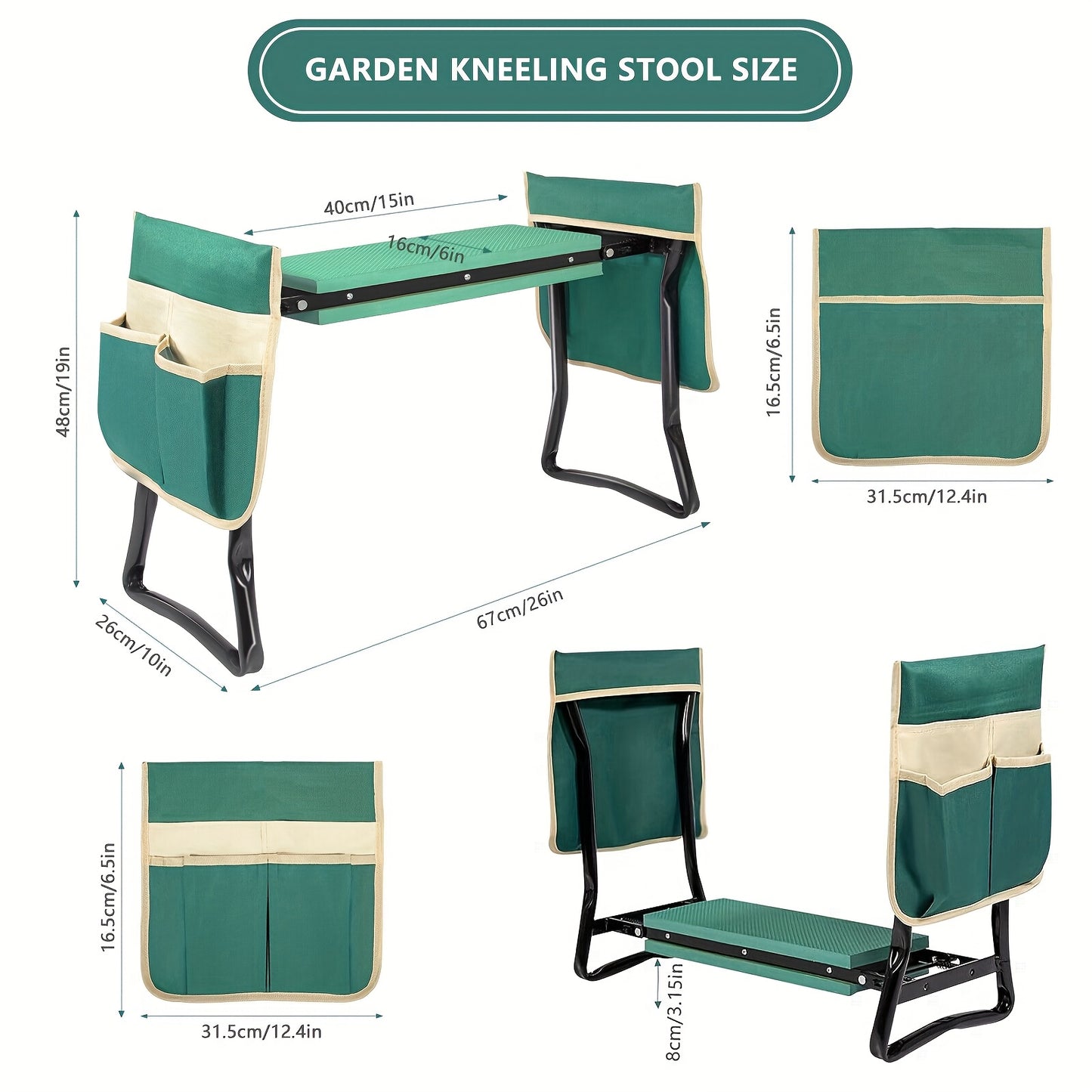 Uten Upgraded Foldable Garden Kneeler And Seat With Thick Soft Kneeling Pad