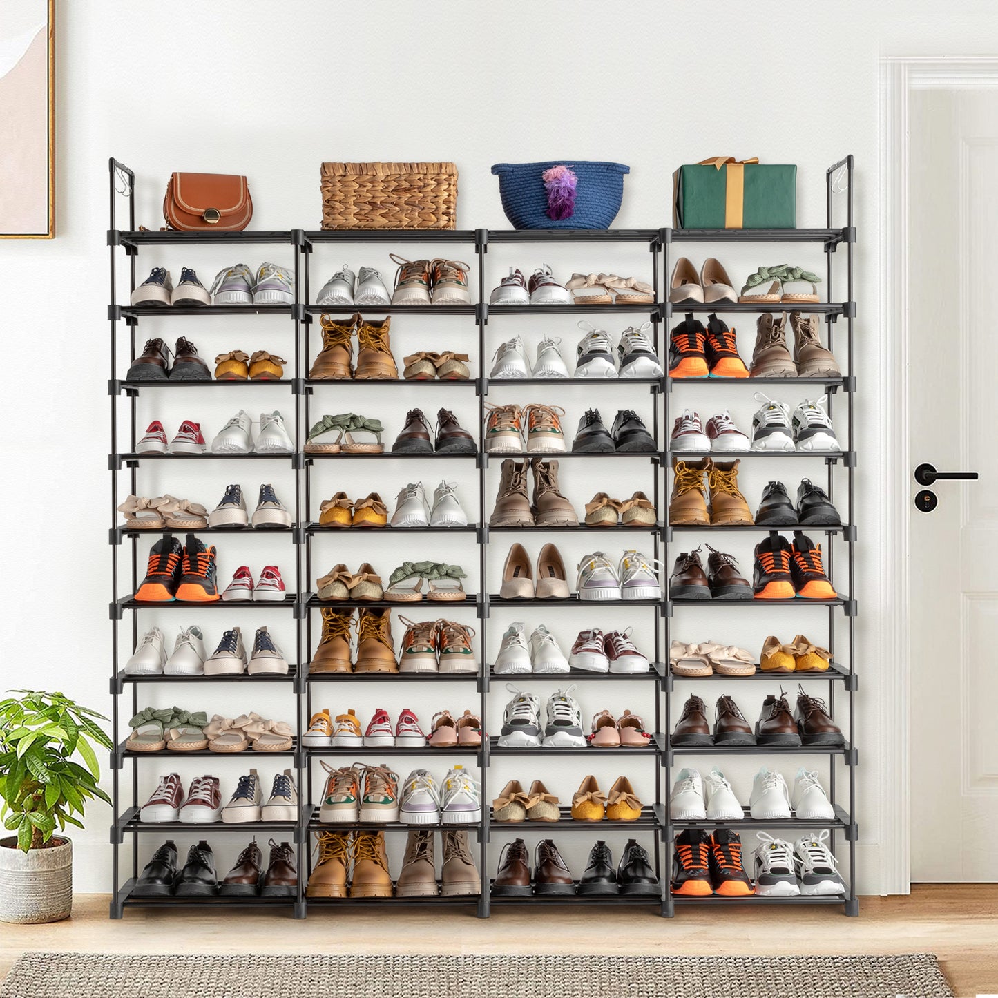 MOTOOS 10 Tier Shoe Rack Space Saving Storage Organizer For Shoes