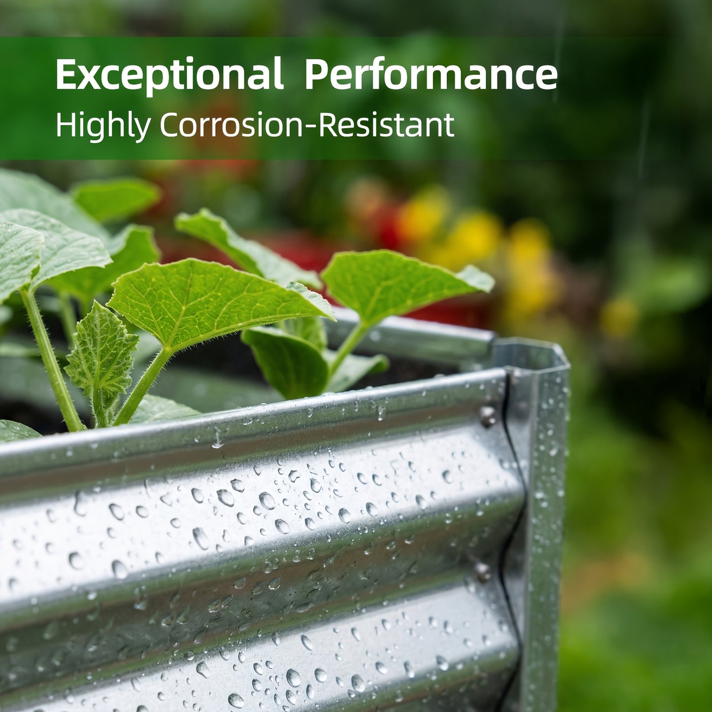 Metal Raised Garden Bed Galvanized Outdoor Planter 4x2x1ft 6x3x1ft 8x4x2ft Herbs