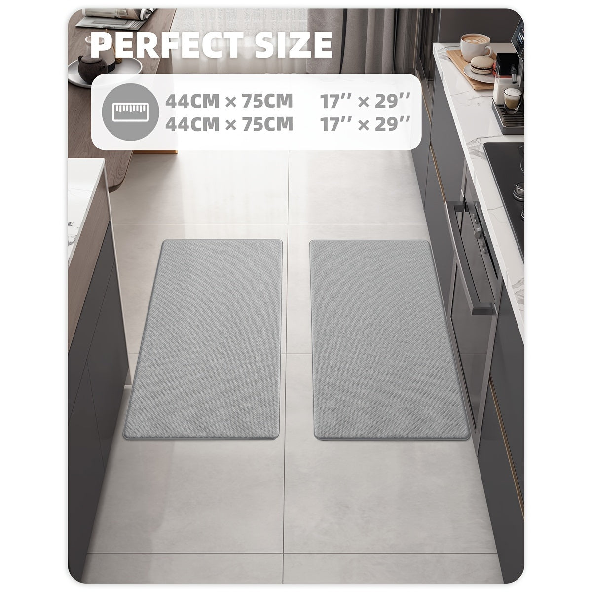 2pcs Kitchen Mat Non-Slip Kitchen Floor Mat.