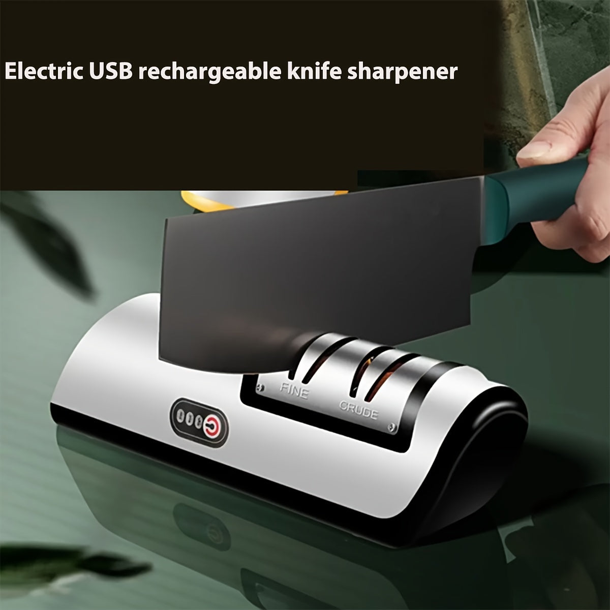 Professional USB Rechargeable Electric Knife Sharpener, 2-Stages Knife Sharpeners 20-Degree Straight Edge, for Kitchen Knives Sharpening and Polishing, Fit for chef knives, slicing knives, santoku knives, paring knives pocket