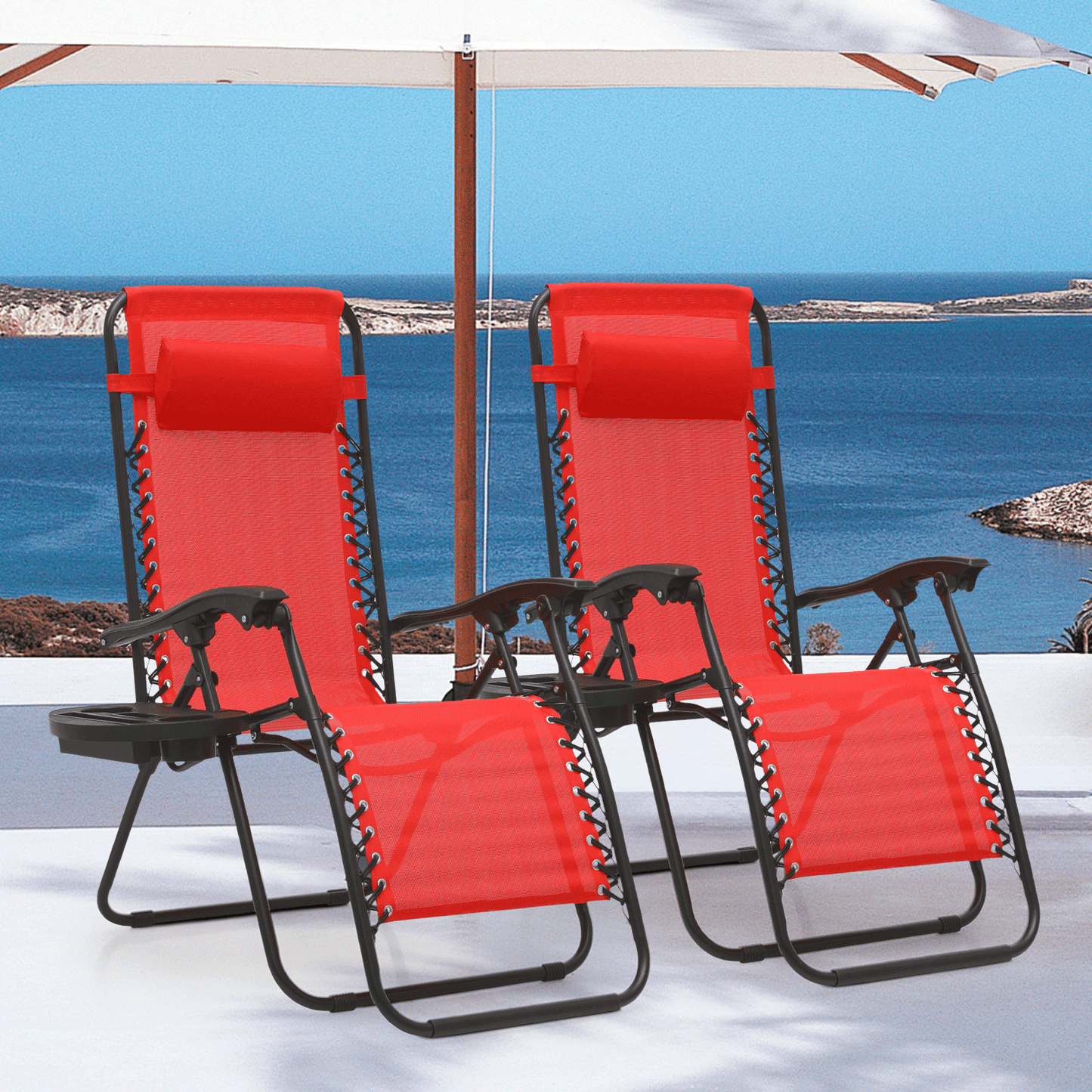 MoNiBloom Zero Gravity Chairs Set of 2 Outdoor Folding Patio Lounge Chairs